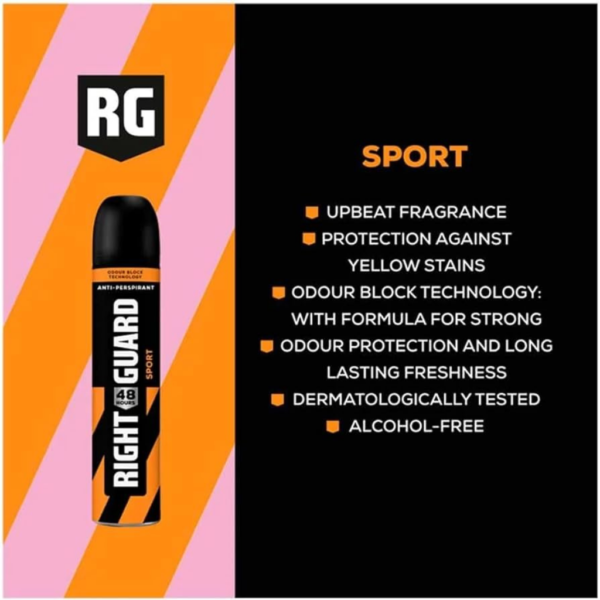 Right Guard Deodorant Spray Men Sport 250 ml - Image 2