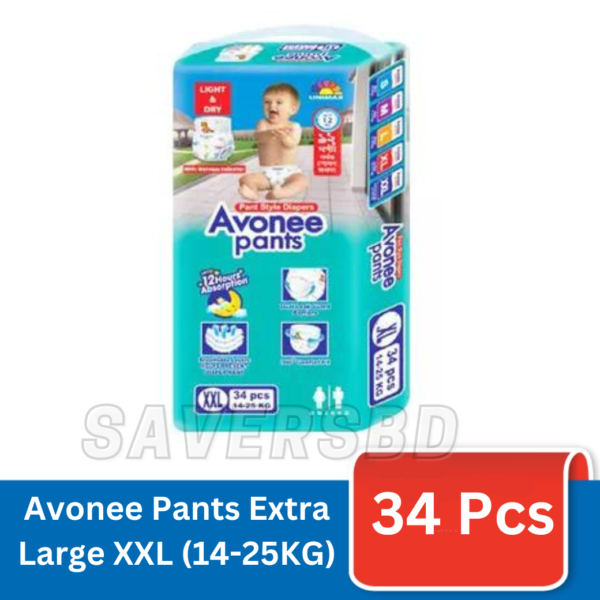 Avonee Jumbo Pack XXL Pant Diaper 14-25Kg 34 Pcs