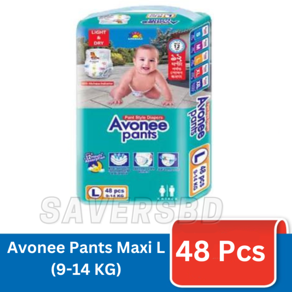 Avonee Pants System Baby Daiper (L Size) (9-14KG) (48PCS)