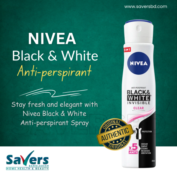 nivea black & white invisible clear 48h aerosol deodorant 35ml