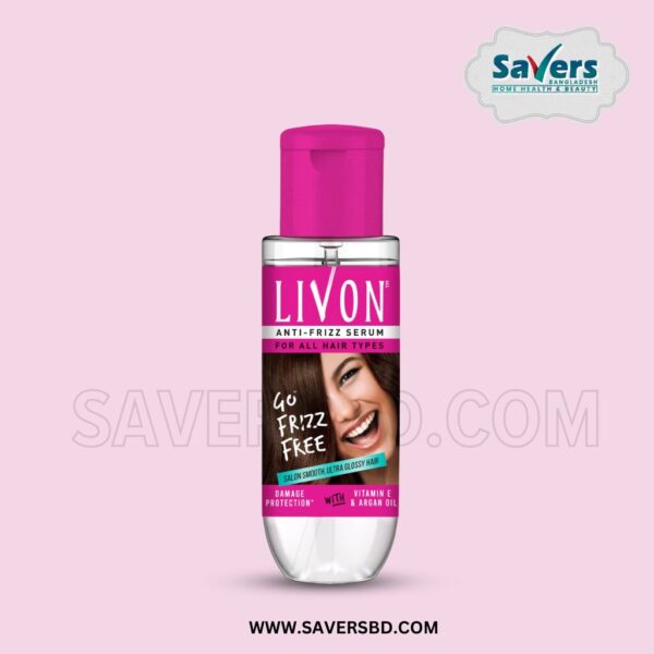 Livon Serum Anti-frizz Serum, With Vitamin E & Argan Oil, 20 ml