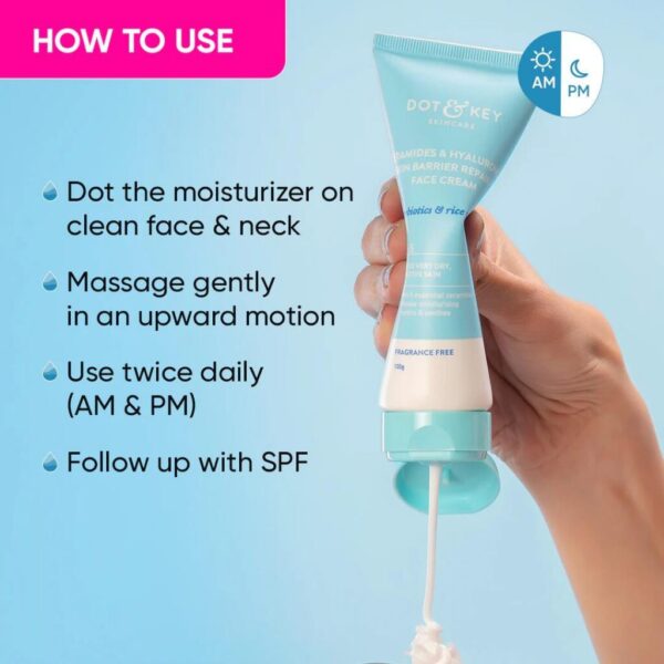 Dot & Key Ceramides Moisturizer with Hyaluronic for Intense Moisturizing