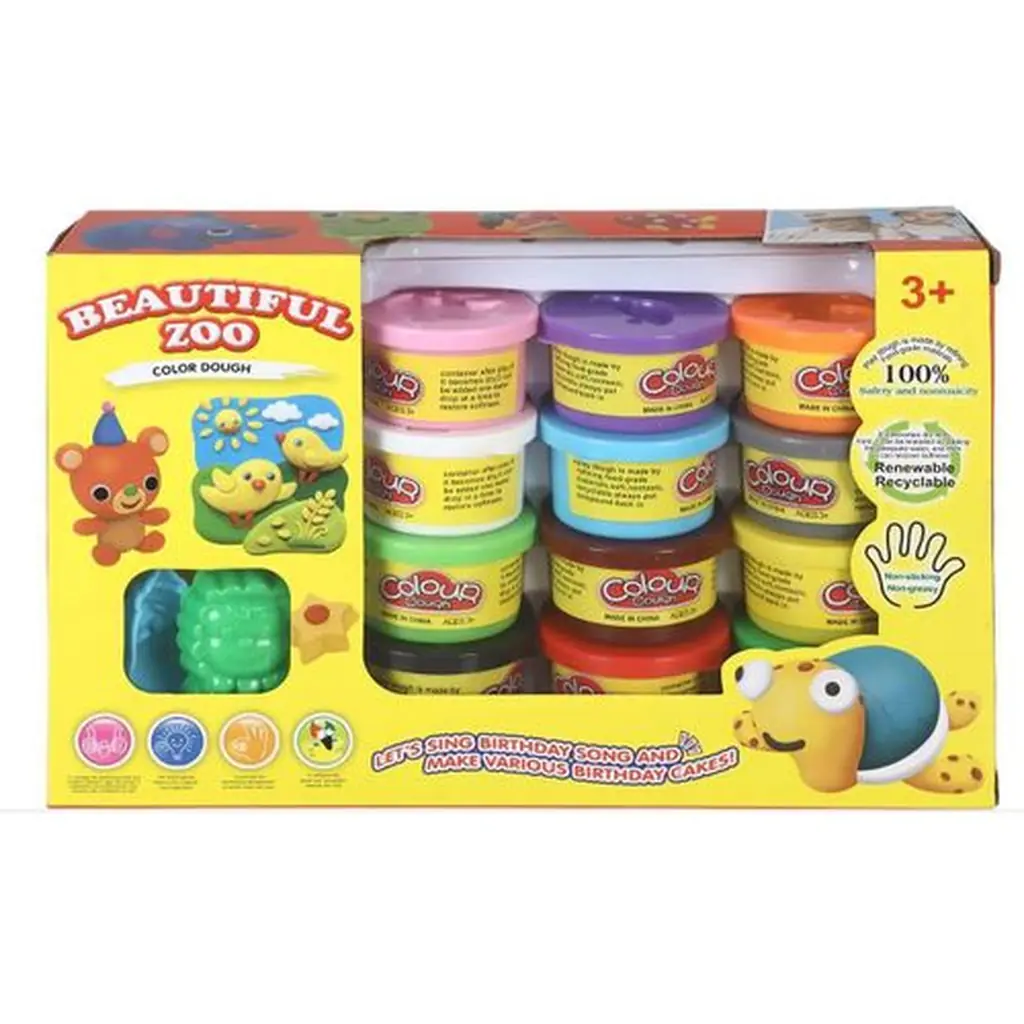 12 Pcs Multicolor Color Clay Dough Play Dough